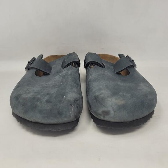 Birkenstock Boston Clogs EU40 US9.5 Dark Gray Nubuck Slip On Comfort Slides - Picture 7 of 12